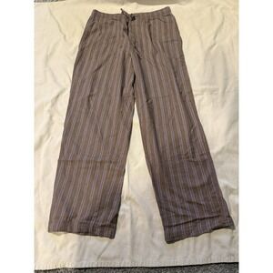 Life Is Good Brown Striped 100% Cotton Pajama Pants Size M